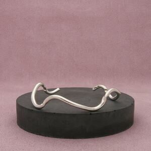 sterling silver wavy twisted cuff bracelet size 6.75in